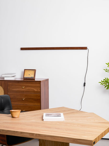 Linear Wood Plug-In Wall Light, Dimmable