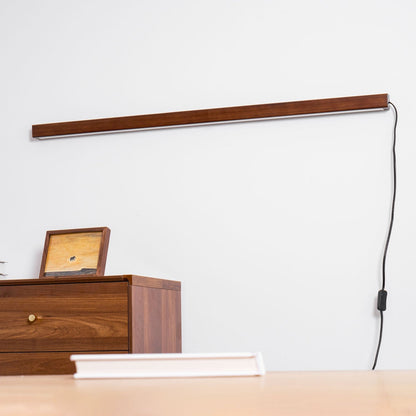 Linear Wood Plug-In Wall Light, Dimmable