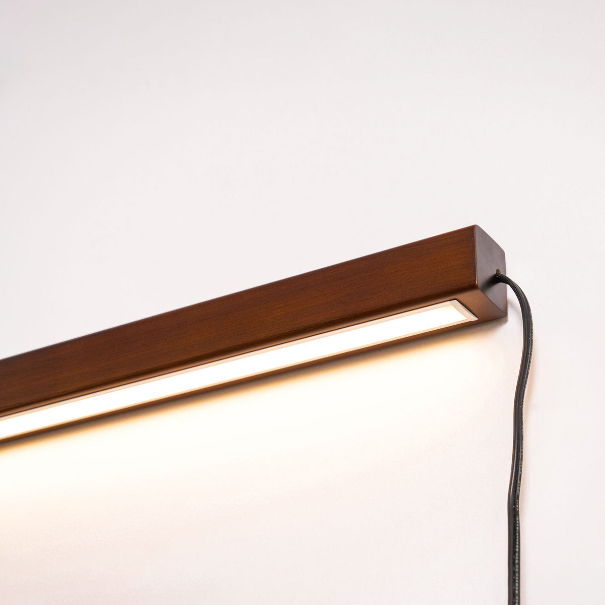 Linear Wood Plug-In Wall Light, Dimmable