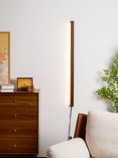 Linear Wood Plug-In Wall Light, Dimmable