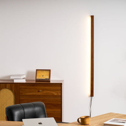 Linear Wood Plug-In Wall Light, Dimmable