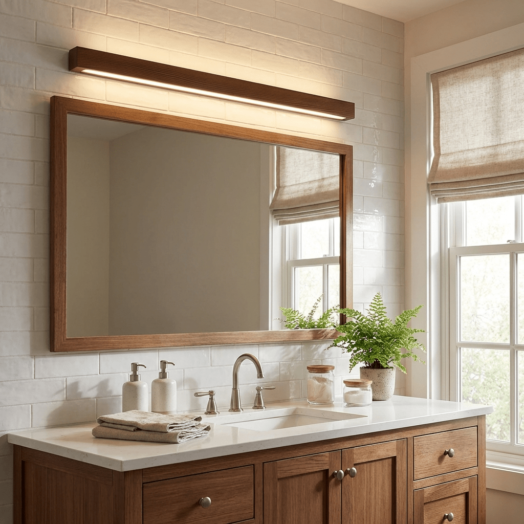 Linear Wood Wall Light, Eco-Friendly Design — lifestyle view
