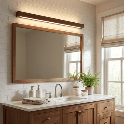 Linear Wood Wall Light, Eco-Friendly Design — lifestyle view