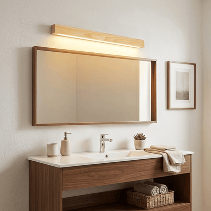 Linear Wood Wall Light, Eco-Friendly Design — detail view