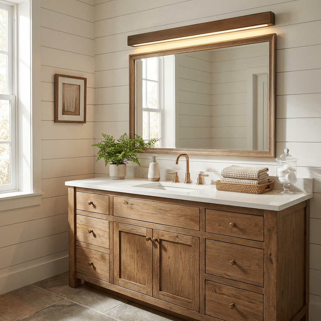 Linear Wood Wall Light, Eco-Friendly Design — side view