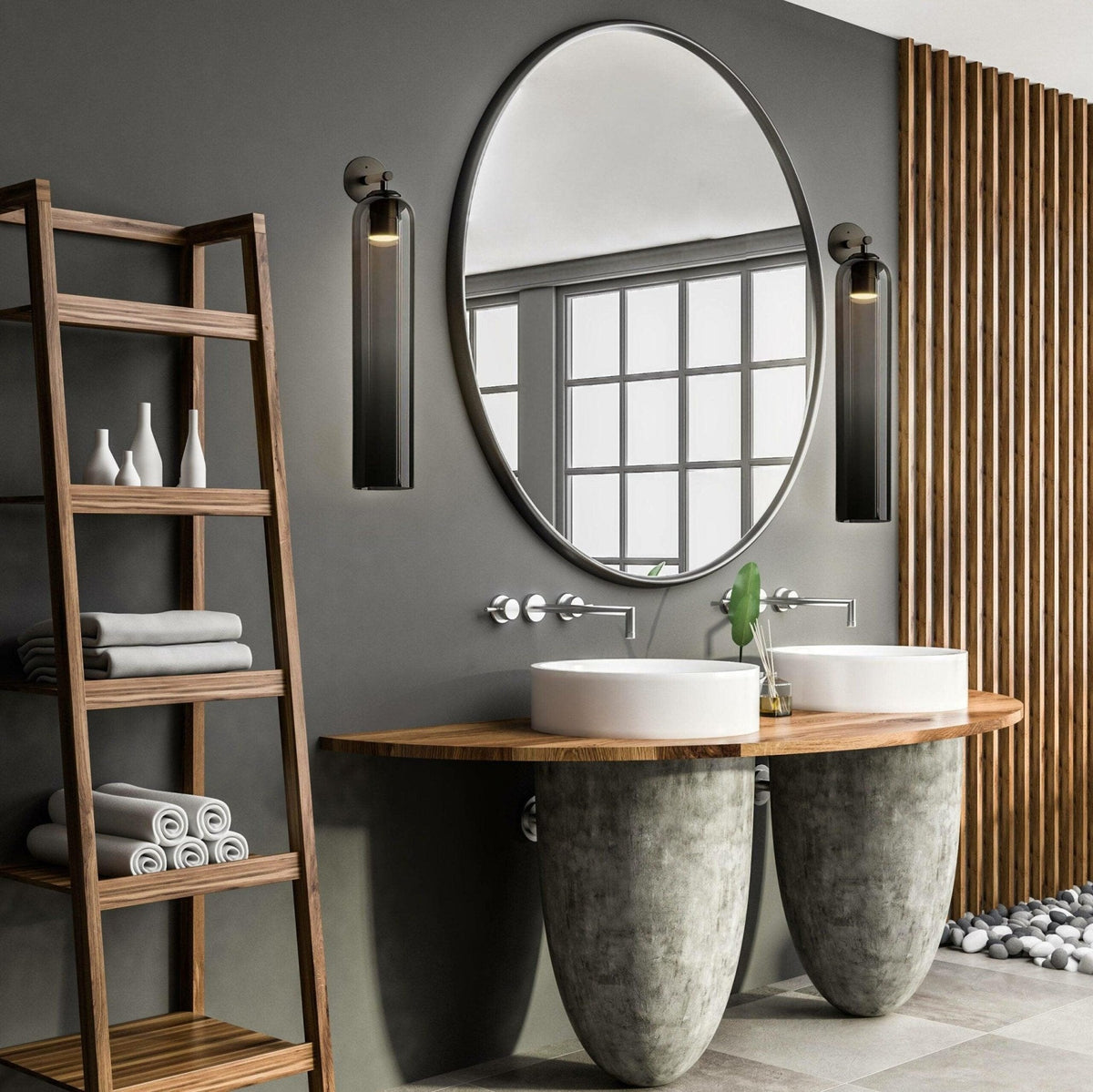 Art Glass Wall Sconce with LED Lighting