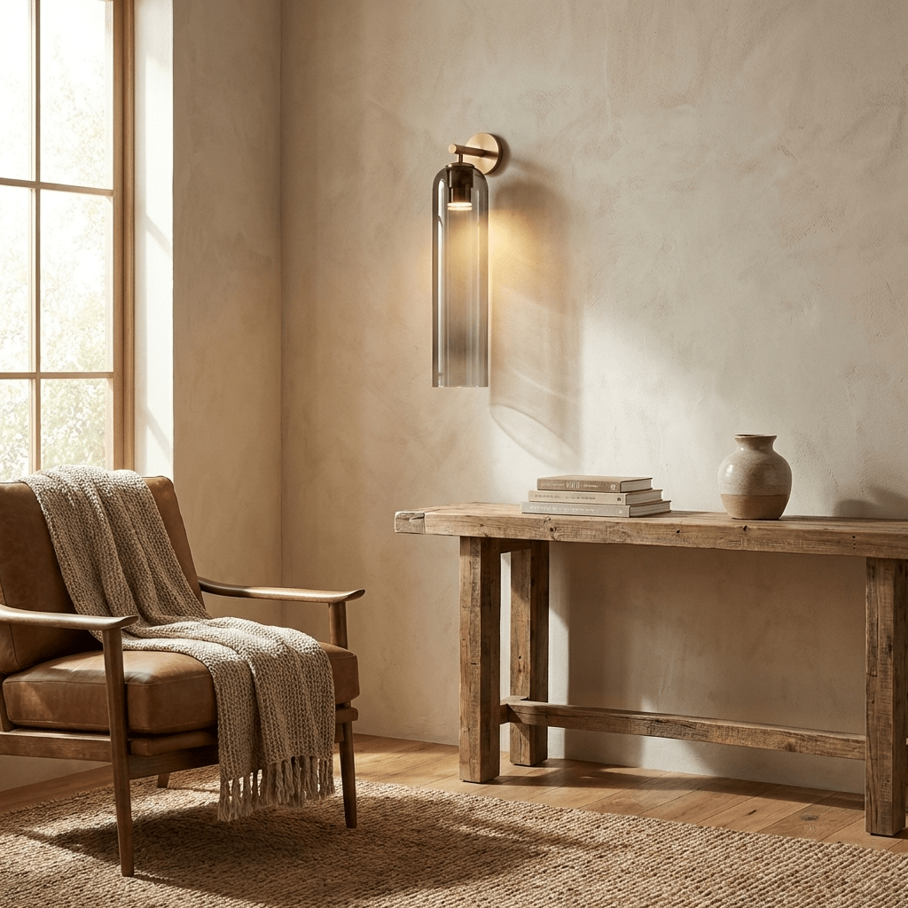 Art Glass Wall Sconce with LED Lighting