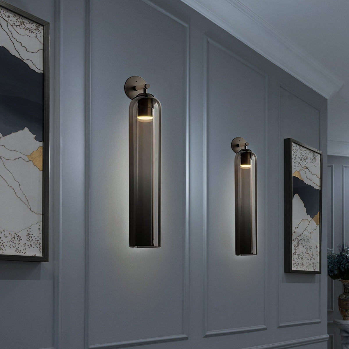 Art Glass Wall Sconce with LED Lighting