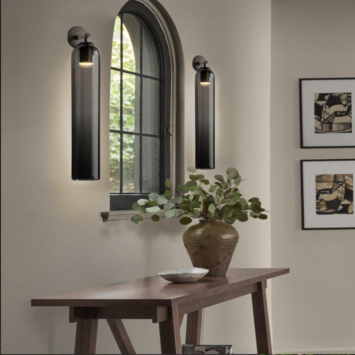 Art Glass Wall Sconce with LED Lighting