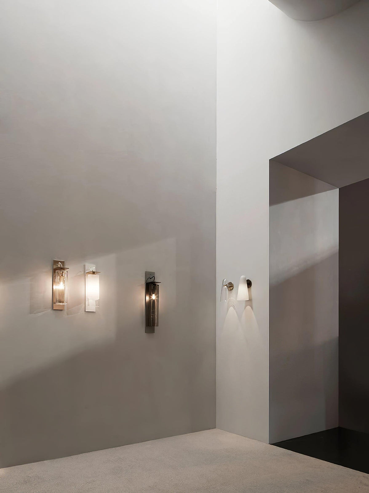 Conical Glass Wall Lamp, Soft Ambient Light
