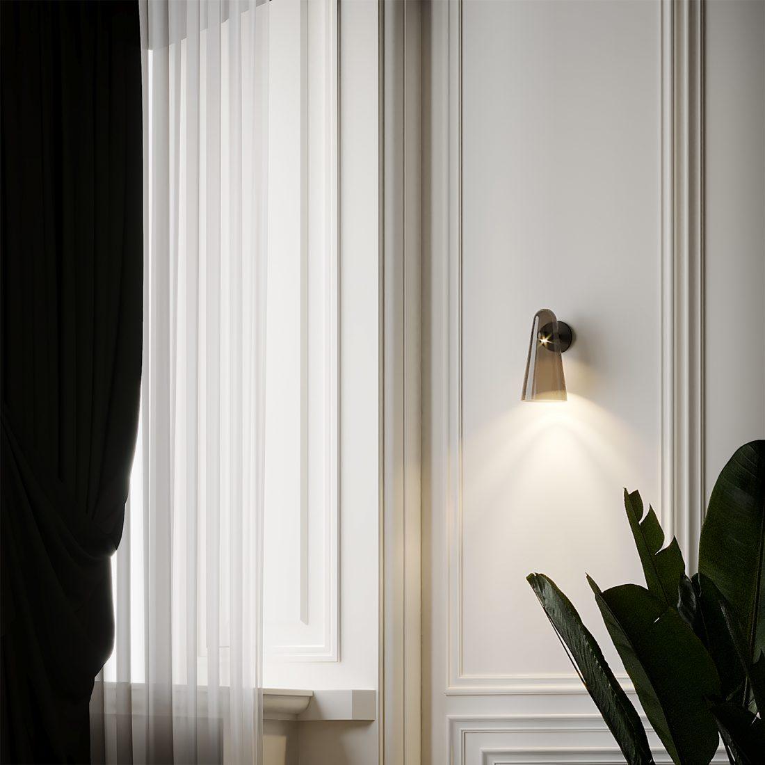 Conical Glass Wall Lamp, Soft Ambient Light