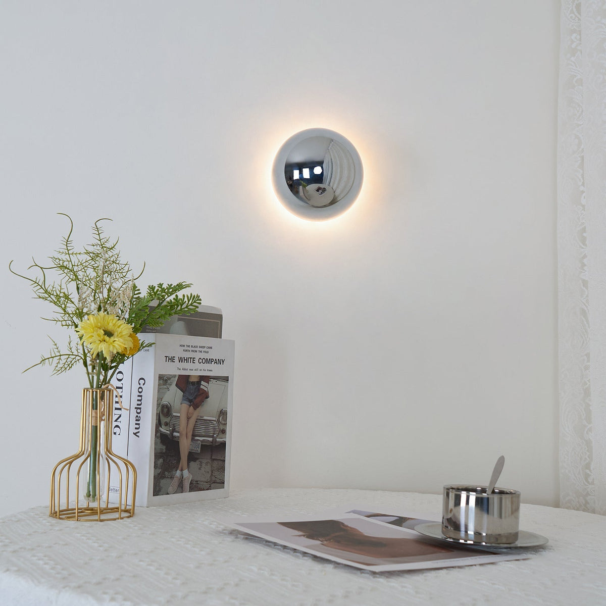 Sphere Wall Sconce with Adjustable Brightness