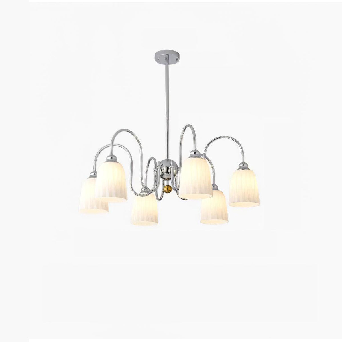 Bauhaus-Style Pleated Chandelier with Adjustable Height