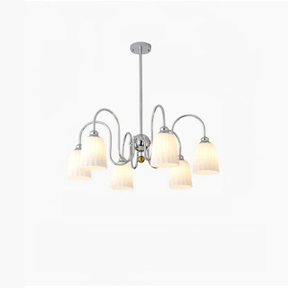 Bauhaus-Style Pleated Chandelier with Adjustable Height