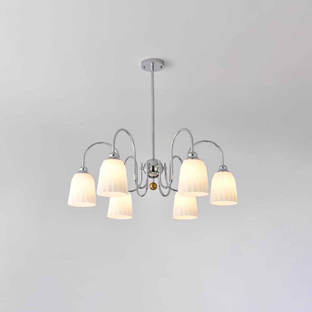 Bauhaus-Style Pleated Chandelier with Adjustable Height — detail view
