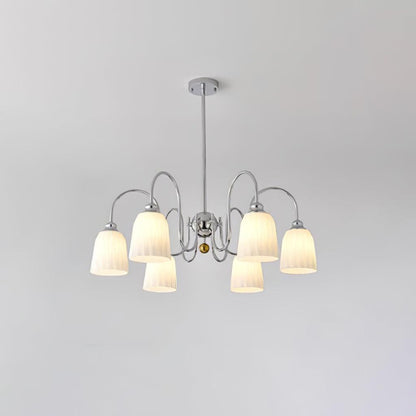 Bauhaus-Style Pleated Chandelier with Adjustable Height — detail view