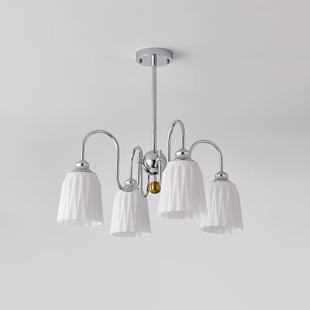 Bauhaus-Style Pleated Chandelier with Adjustable Height