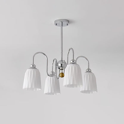 Bauhaus-Style Pleated Chandelier with Adjustable Height