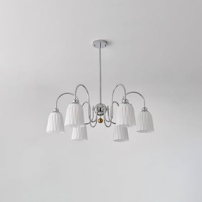 Bauhaus-Style Pleated Chandelier with Adjustable Height