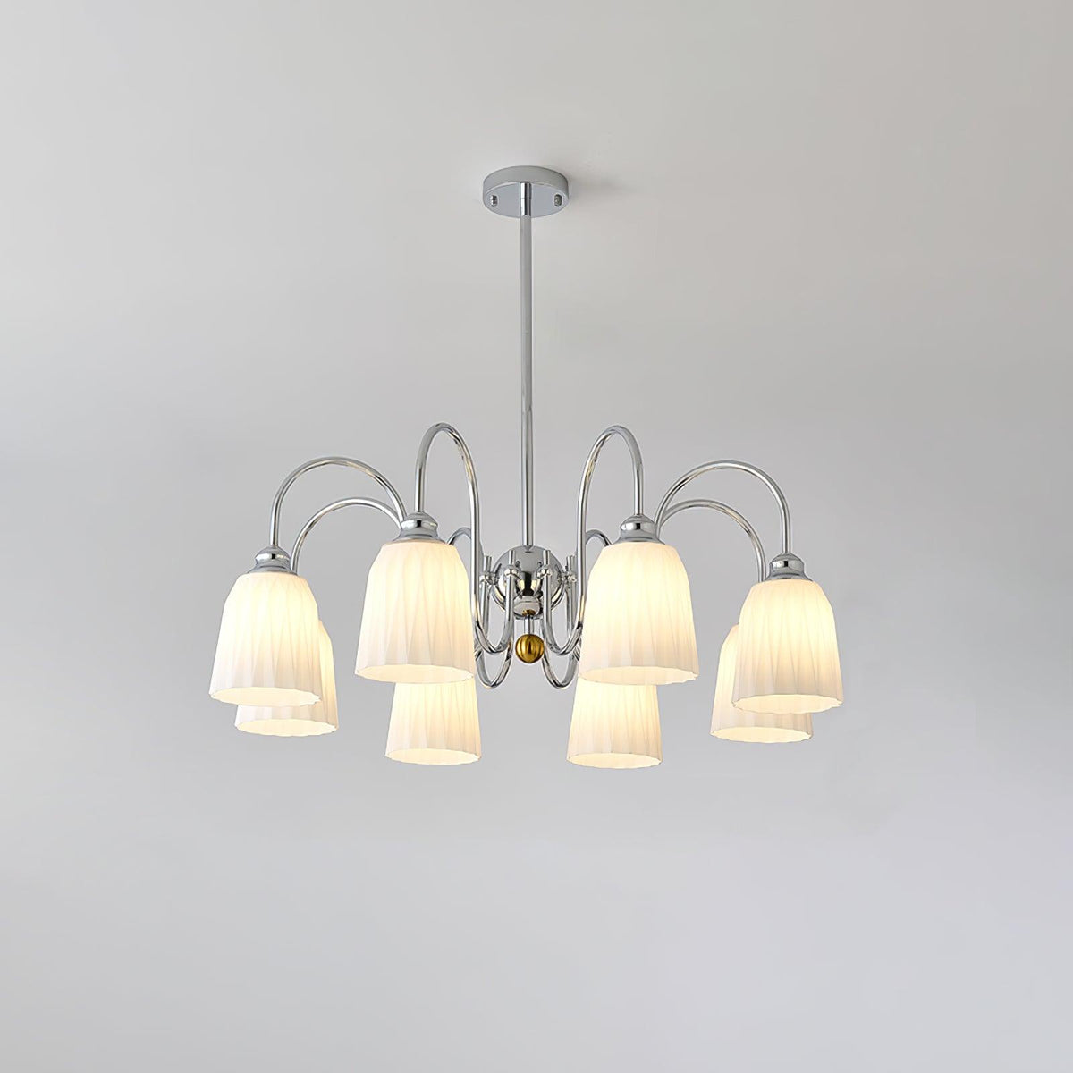 Bauhaus-Style Pleated Chandelier with Adjustable Height
