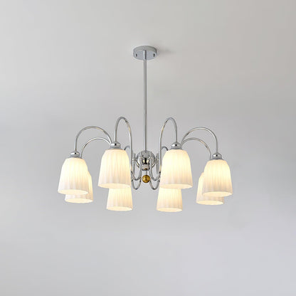 Bauhaus-Style Pleated Chandelier with Adjustable Height