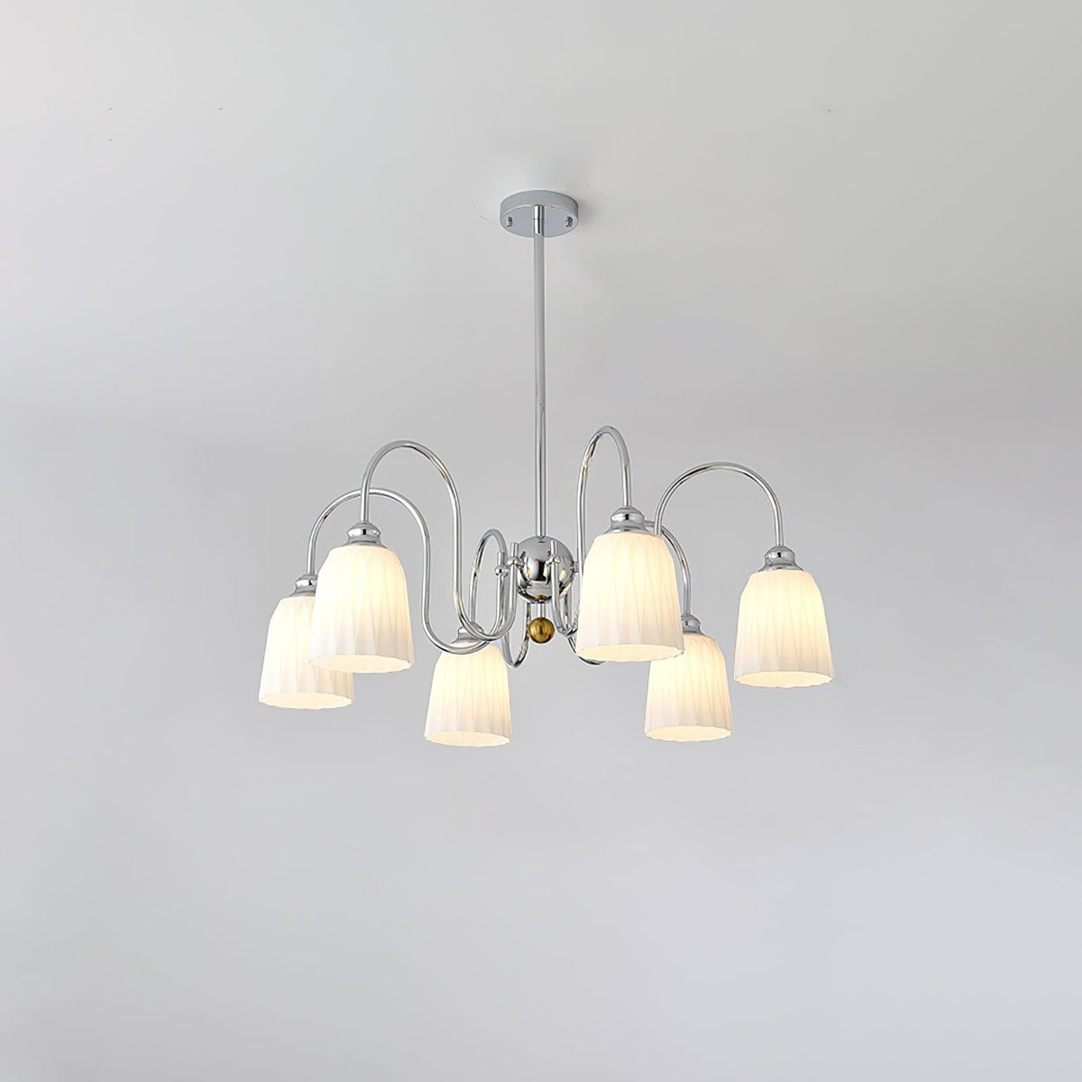 Bauhaus-Style Pleated Chandelier with Adjustable Height