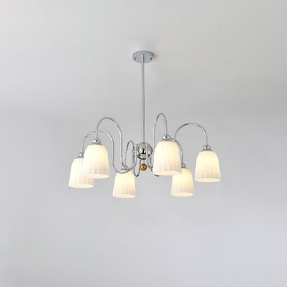 Bauhaus-Style Pleated Chandelier with Adjustable Height