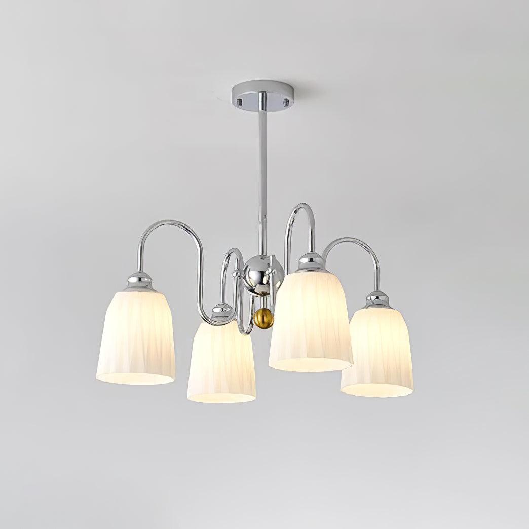 Bauhaus-Style Pleated Chandelier with Adjustable Height