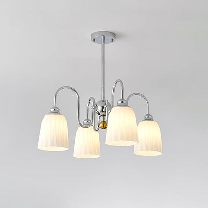 Bauhaus-Style Pleated Chandelier with Adjustable Height