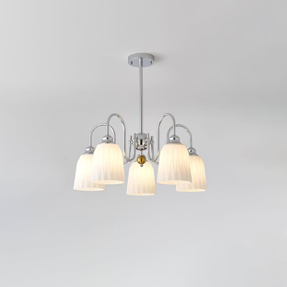 Bauhaus-Style Pleated Chandelier with Adjustable Height — side view