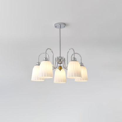 Bauhaus-Style Pleated Chandelier with Adjustable Height — side view