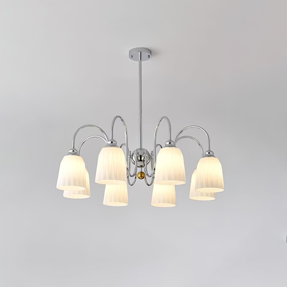 Bauhaus-Style Pleated Chandelier with Adjustable Height — alternate angle