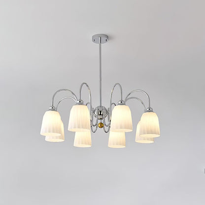 Bauhaus-Style Pleated Chandelier with Adjustable Height — alternate angle
