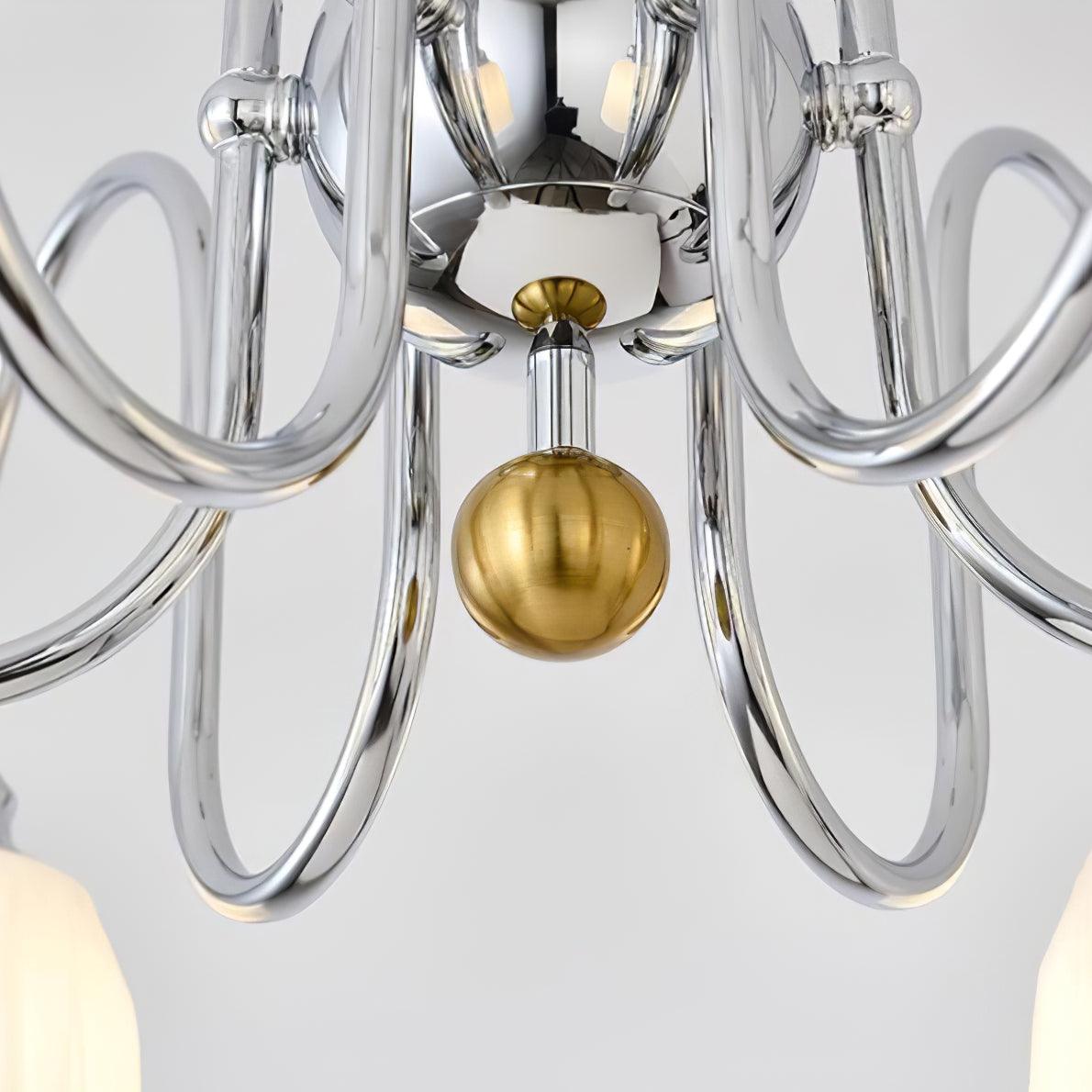 Bauhaus-Style Pleated Chandelier with Adjustable Height