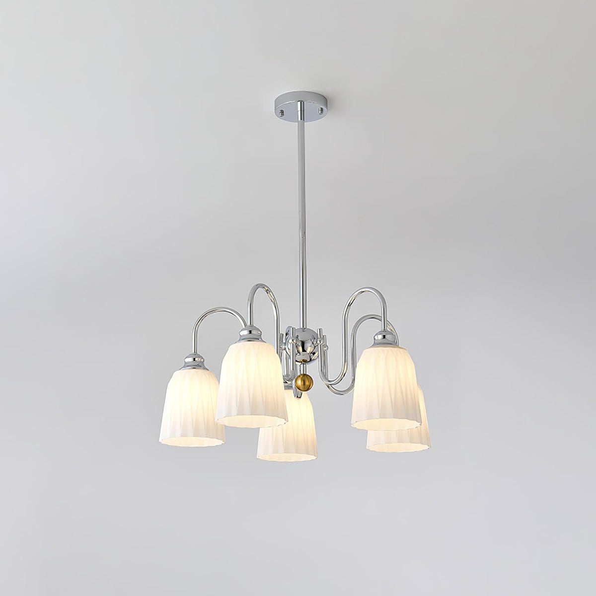 Bauhaus-Style Pleated Chandelier with Adjustable Height