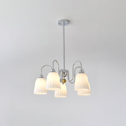 Bauhaus-Style Pleated Chandelier with Adjustable Height
