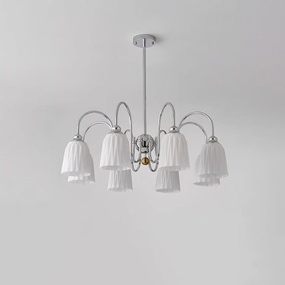 Bauhaus-Style Pleated Chandelier with Adjustable Height