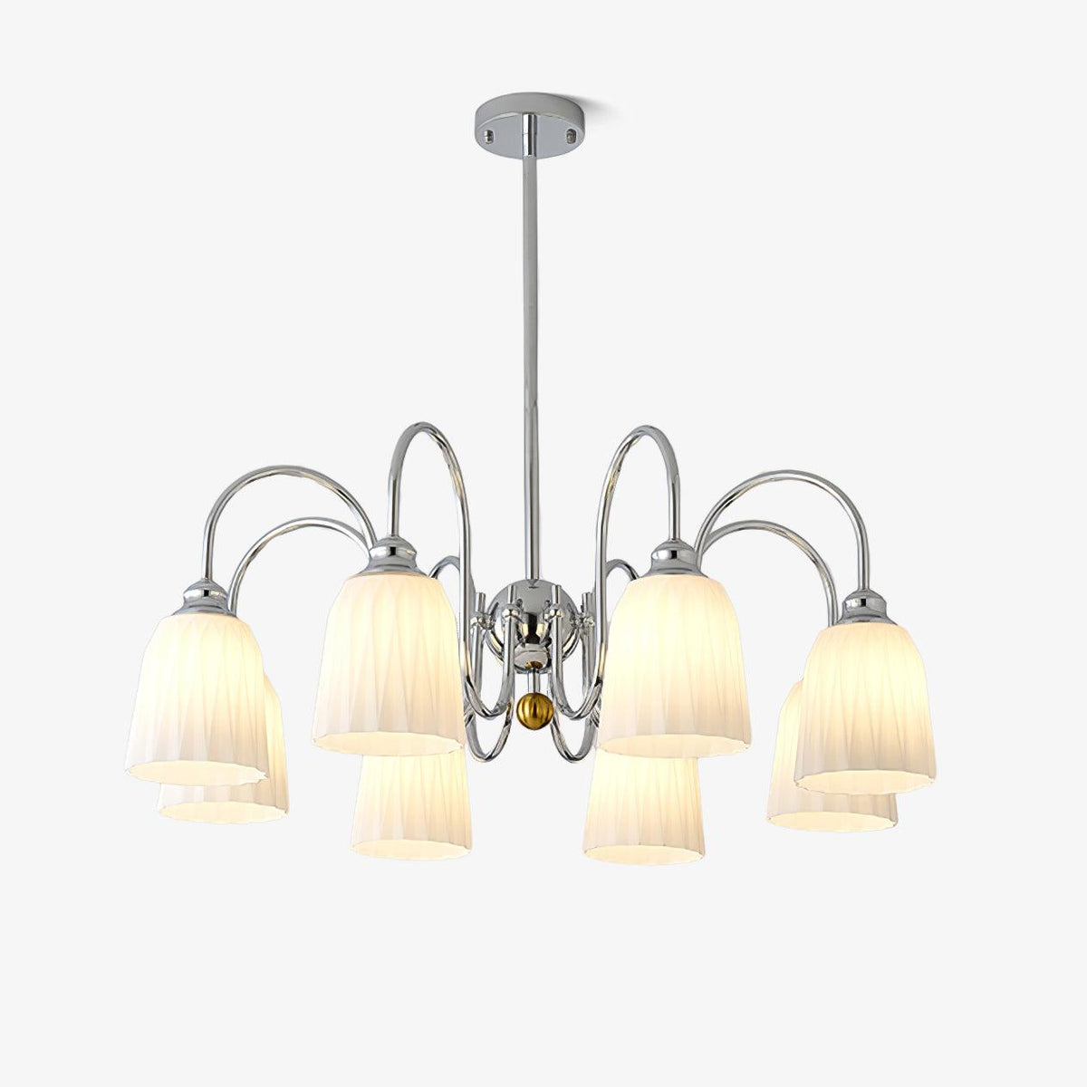 Bauhaus-Style Pleated Chandelier with Adjustable Height — lifestyle view