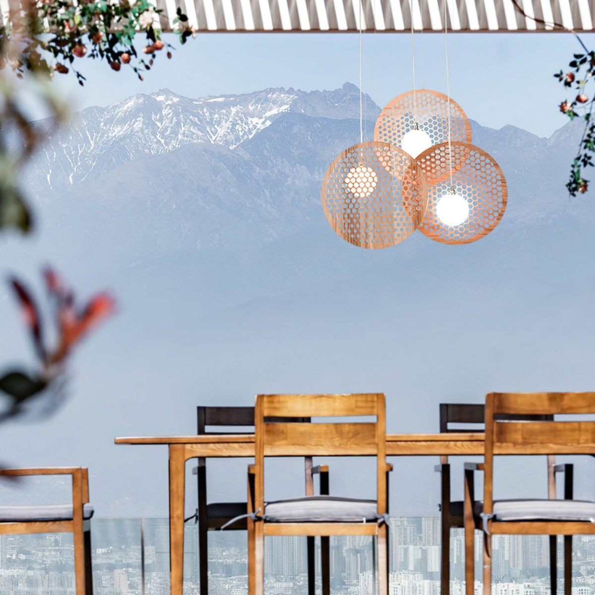 Bee Plate Chandelier with Adjustable Brightness