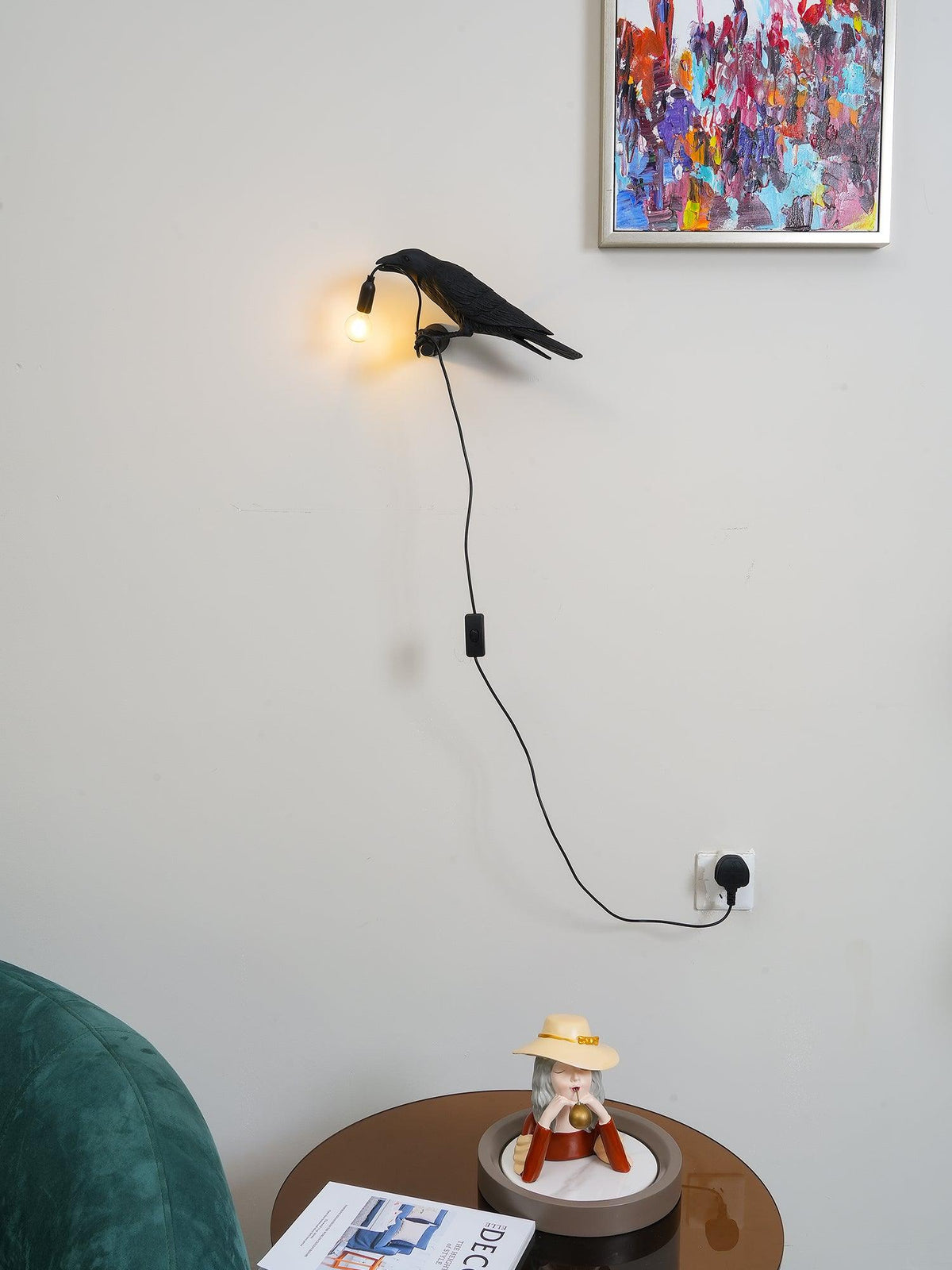 Bird-Shaped Wall Light, Energy-Efficient LED — lifestyle view