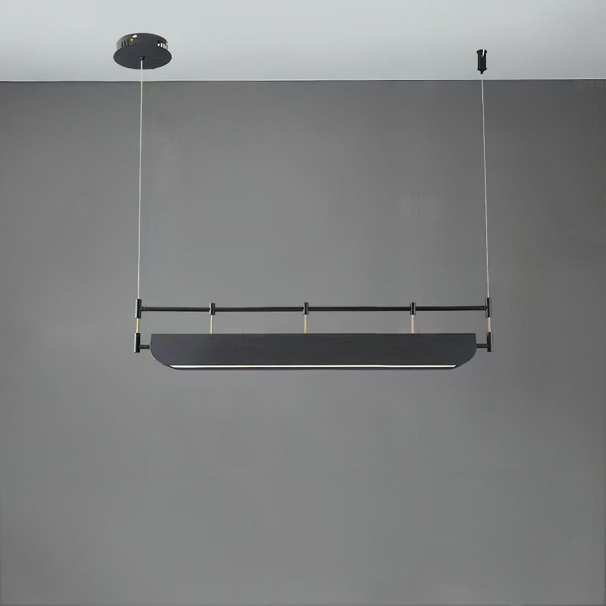 Linear Roof-Style Chandelier with Adjustable Brightness — side view
