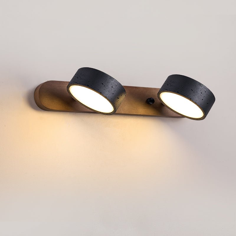 Black Travertine Wall Light, Multi-Light Design — front view