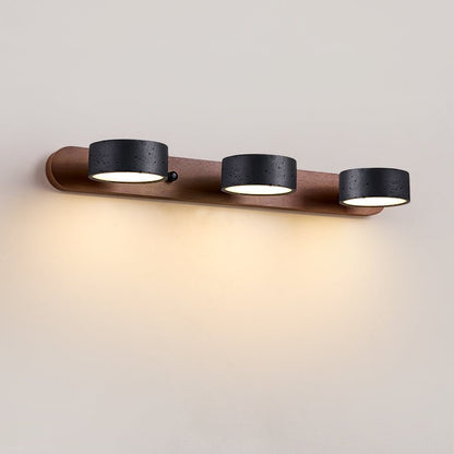 Black Travertine Wall Light, Multi-Light Design — side view