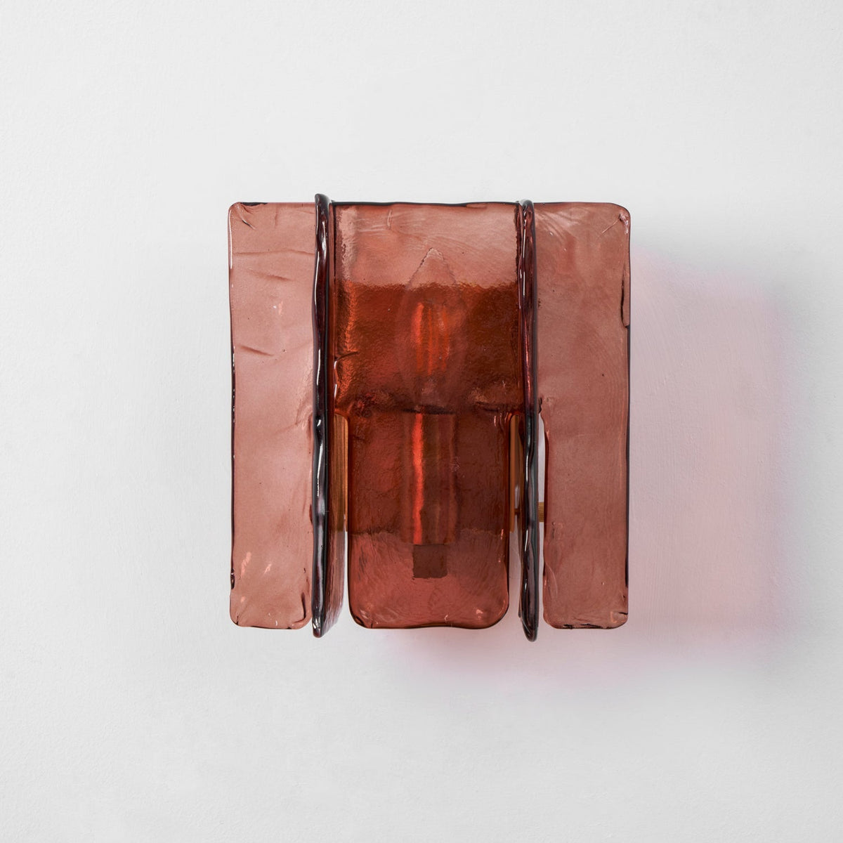 Modern LED Wall Light, Gold & Wine Red