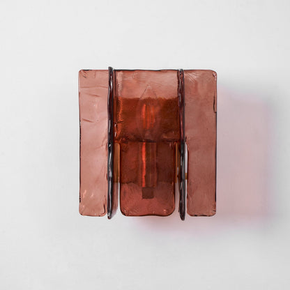 Modern LED Wall Light, Gold & Wine Red