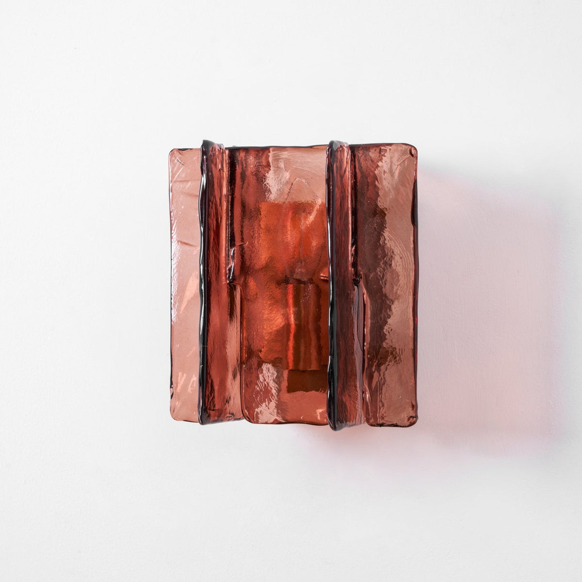 Modern LED Wall Light, Gold & Wine Red