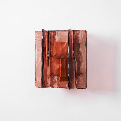 Modern LED Wall Light, Gold & Wine Red