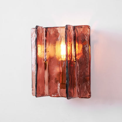 Modern LED Wall Light, Gold & Wine Red