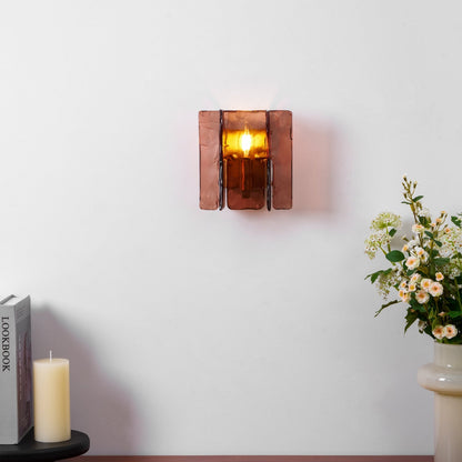 Modern LED Wall Light, Gold & Wine Red