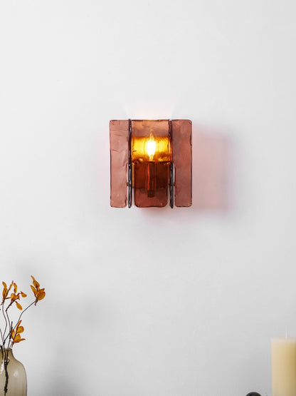 Modern LED Wall Light, Gold & Wine Red